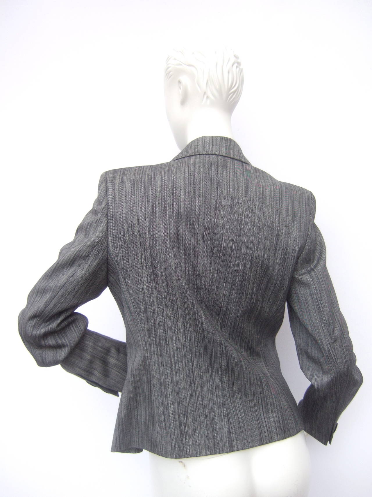 Herve Leger Paris Gray wool tailored jacket US Size 4 For Sale 1