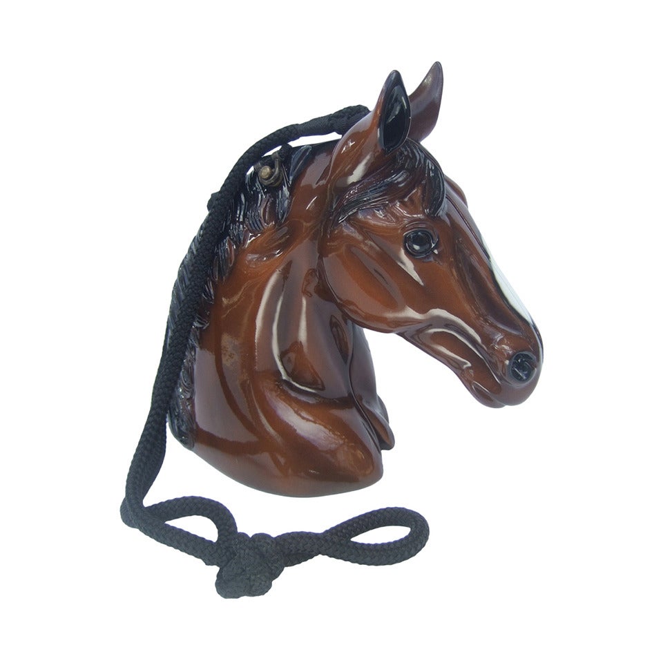 Natural Leather Bag Charm with Horse Head for Designer Bags