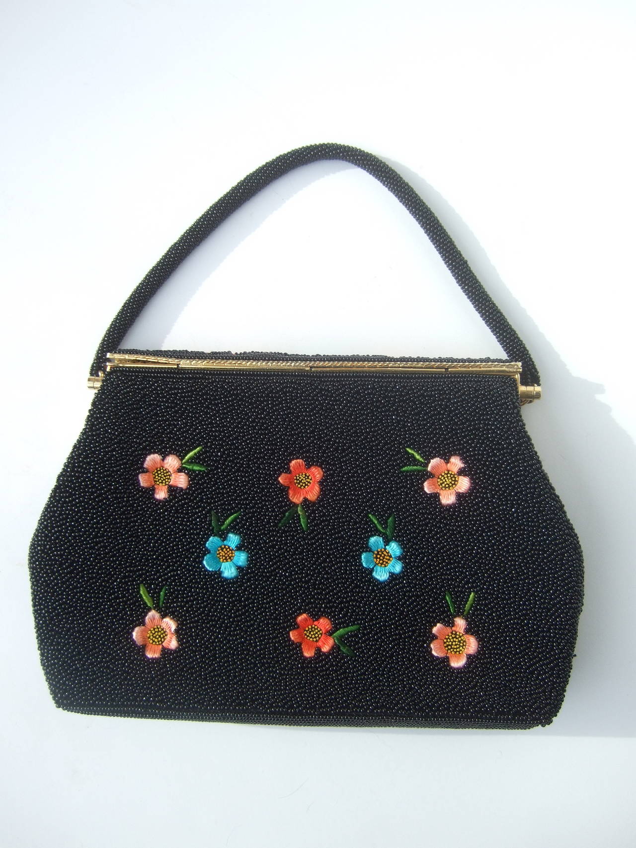 black embroidered bag