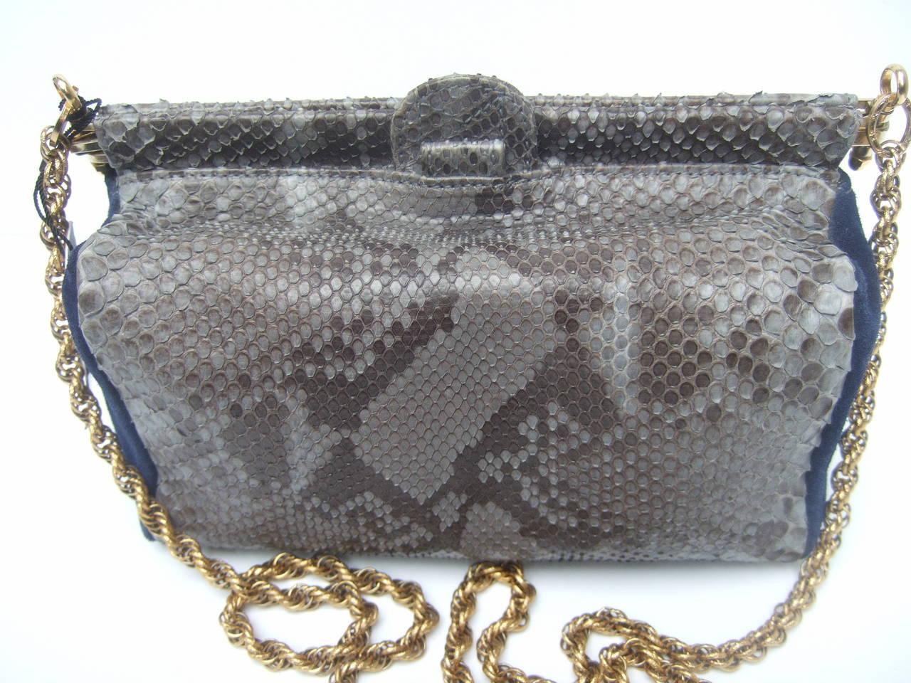 Exotic Python Handbag Designed by Meredith Wendell Italy In New Condition In University City, MO