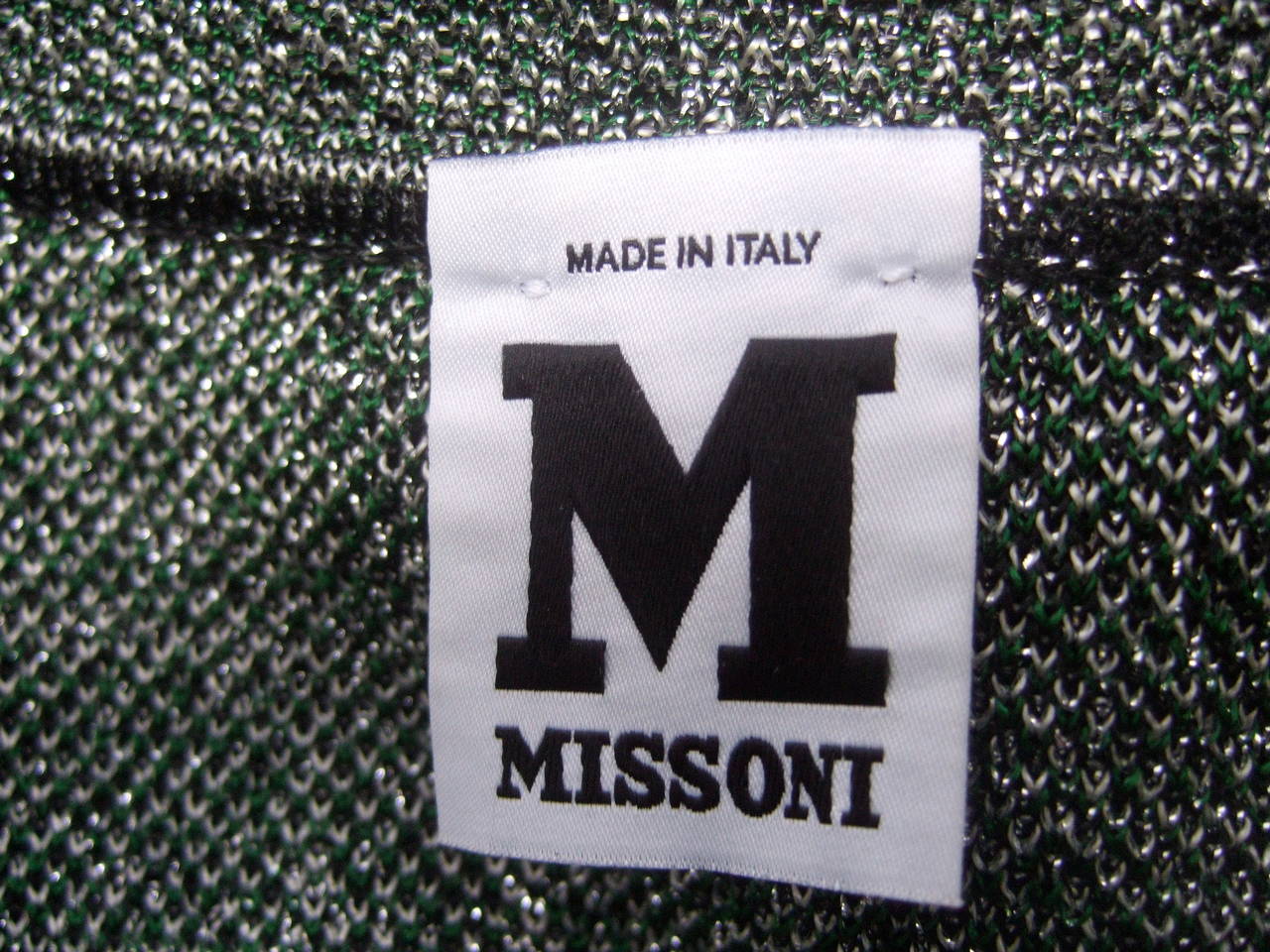 Missoni Italy Silver Metallic Knit Cardigan 1
