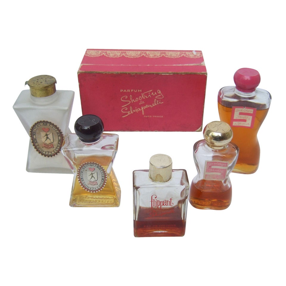 Schiaparelli Collection of Vintage Perfume Bottles c 1950s