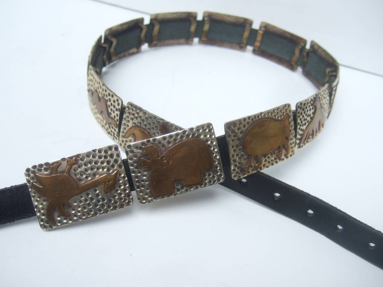 Hand Forged Mixed Metal Artisan Animal Belt Designed by Lunacy Alpaca 1