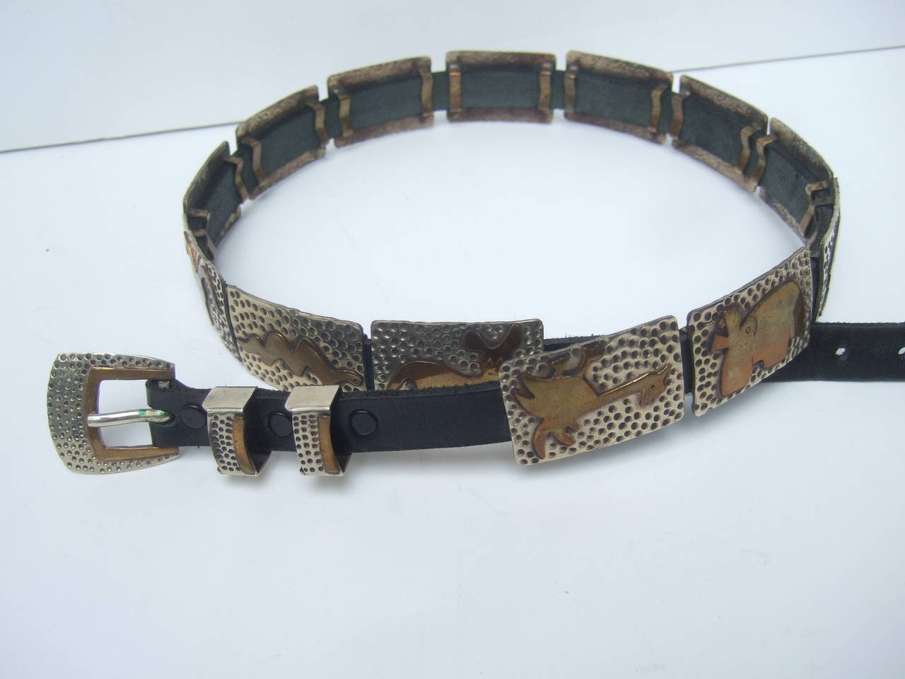 Women's Hand Forged Mixed Metal Artisan Animal Belt Designed by Lunacy Alpaca