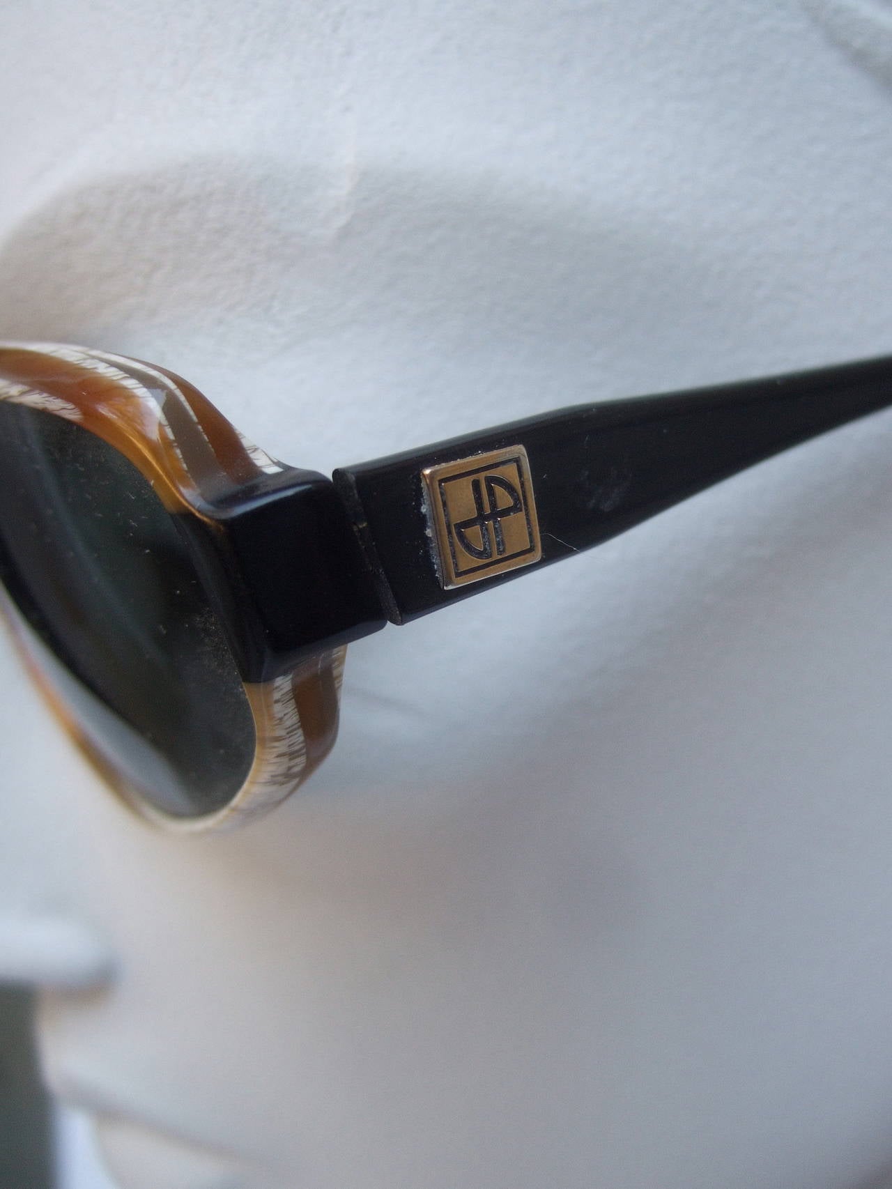 Black Jean Patou Paris Stylish Sunglasses Made in France For Sale