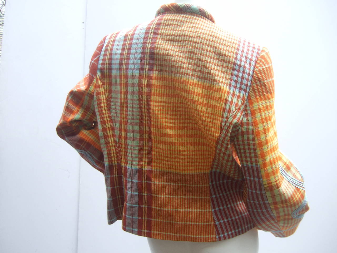 Christian Lacroix Paris - Veste en laine à carreaux, taille 46 vers 1990 Excellent état - En vente à University City, MO