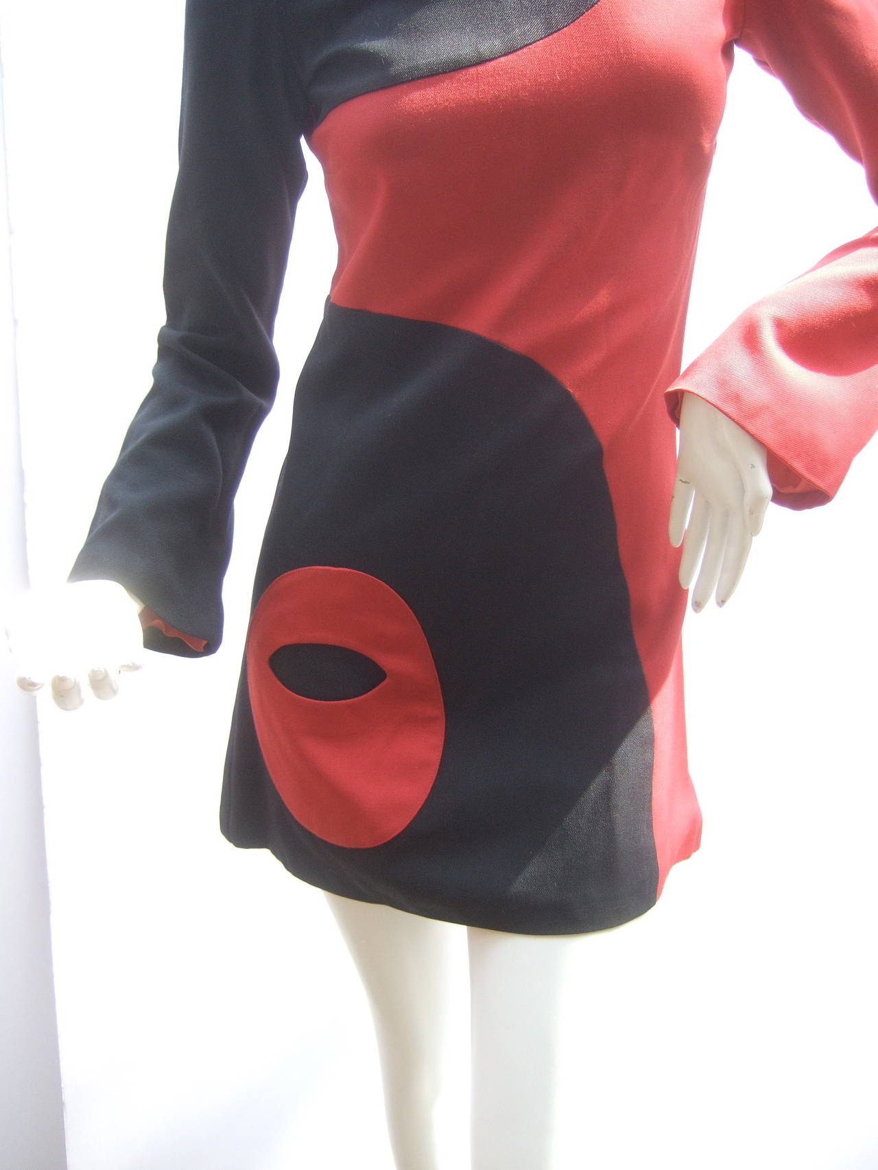 Women's Mod Wool Tunic / Mini Dress Designed by Marinelli Made in France c 1970