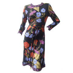 Averardo Bessi Silk Jersey Floral Print Dress Made in Italy US Size 4 3
