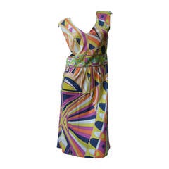 Emilio Pucci Op Art Graphic Print Viscose Dress US Size 10