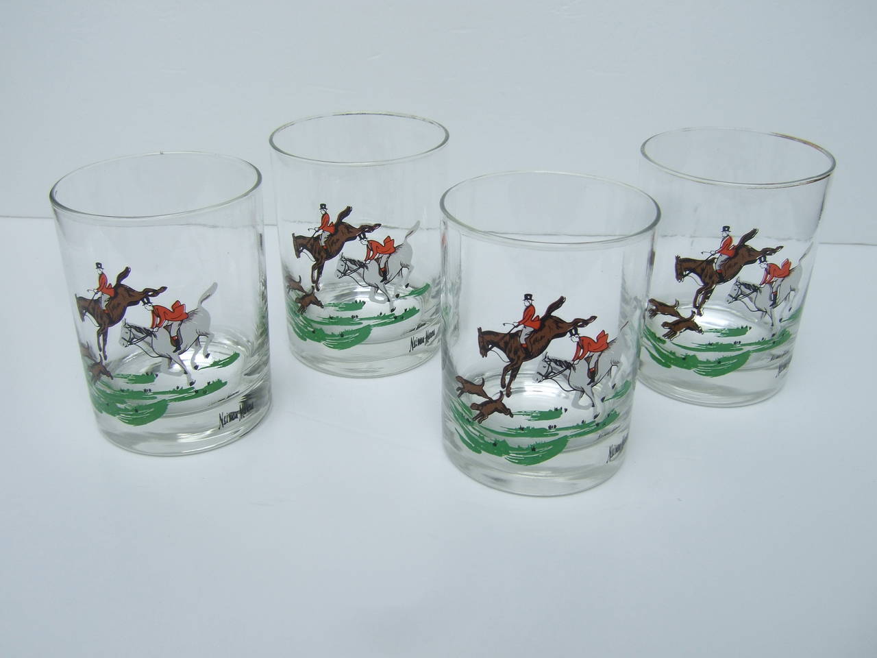 Women's Neiman Marcus Set of Four Equestrian Drinking Glasses