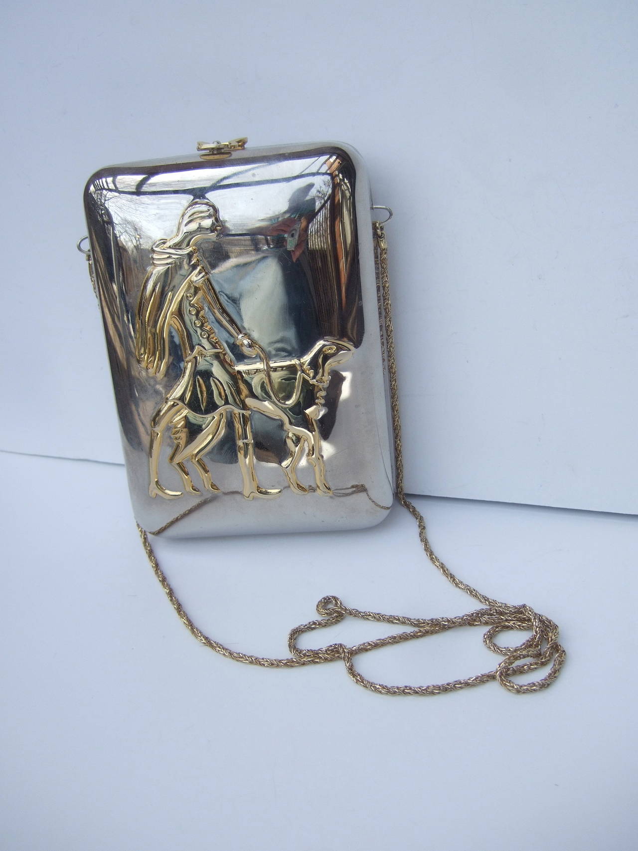 Unique Figural Metal Woman Evening Bag c 1980 at 1stDibs