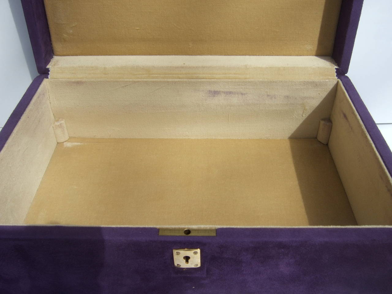 Neiman Marcus Set of Violet Suede Jewelry Boxes Made in Italy 2