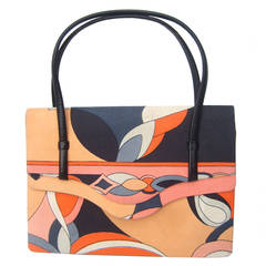 Vintage Emilio Pucci Italy Silk Diminutive Envelope Style Handbag c 1970