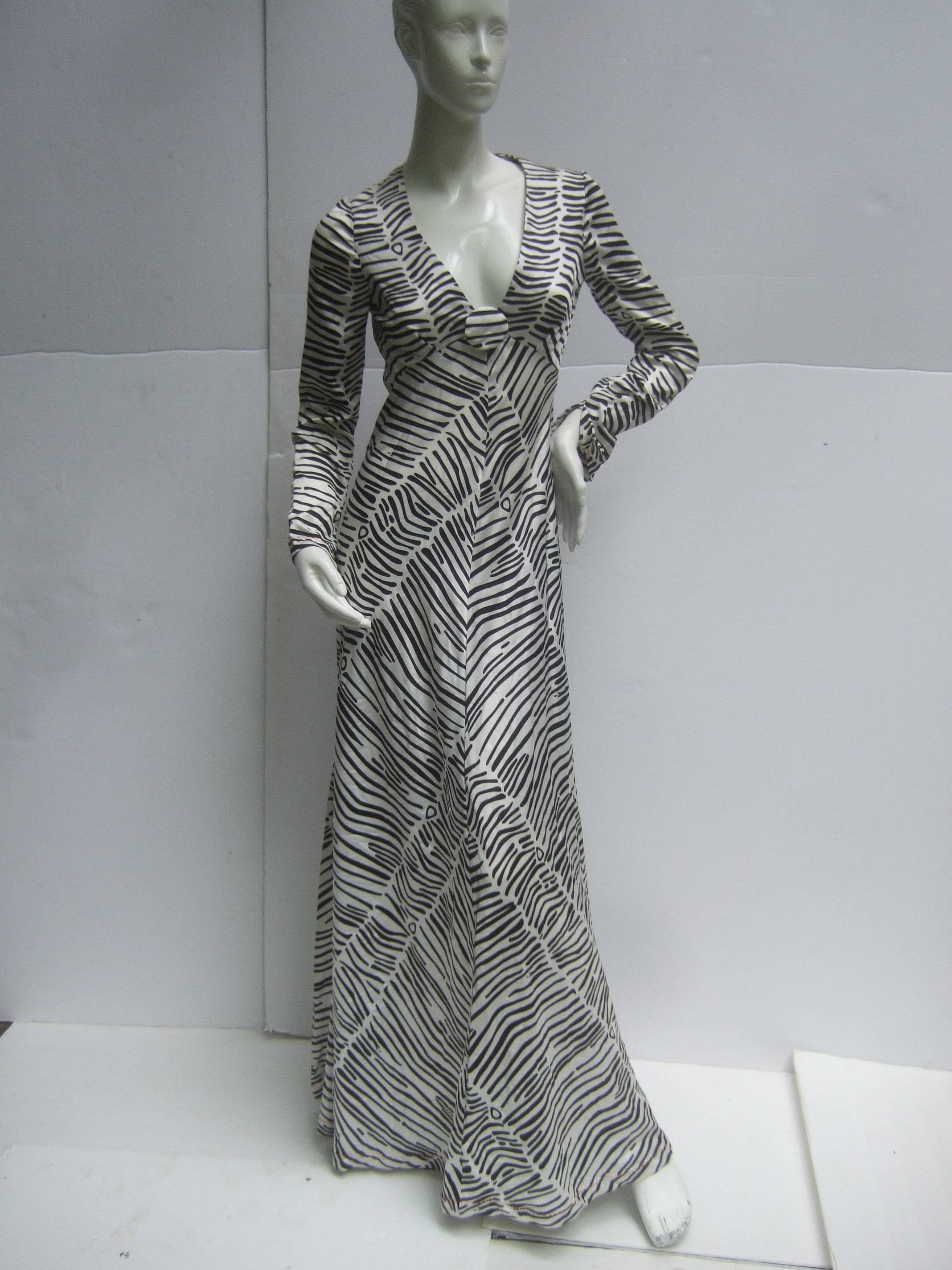 Fabulous Stephen Burrows Silk Gown. 1970's. Georgio of Beverly Hills. In Excellent Condition In University City, MO