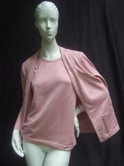 Ensemble jumeau en tricot logo Givenchy rose mauve ca 1970s