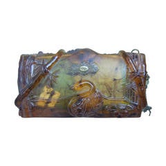 Exotic Amber Resin Swan Evening Bag Designed by Maya