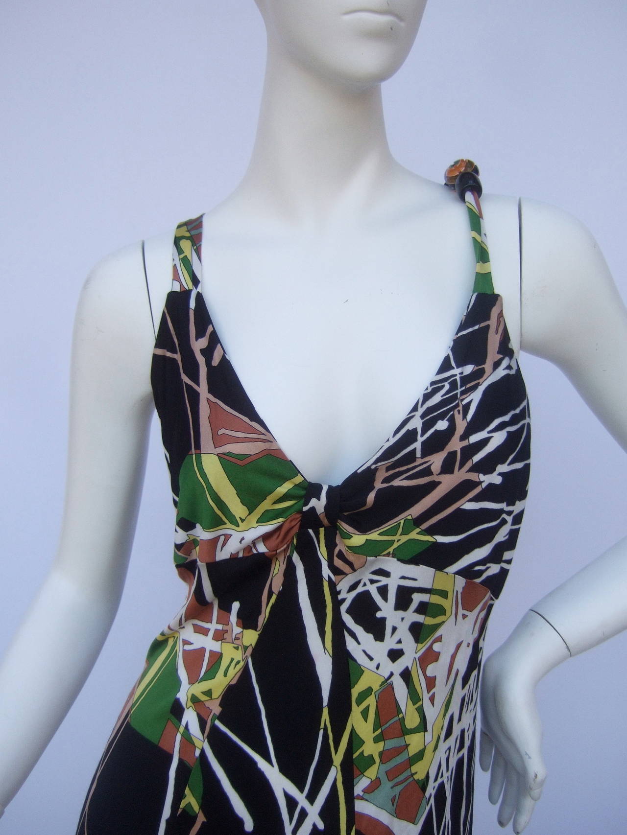 Missoni Abstract Graphic Print Viscose Slip Dress US Size 12 In Good Condition In University City, MO