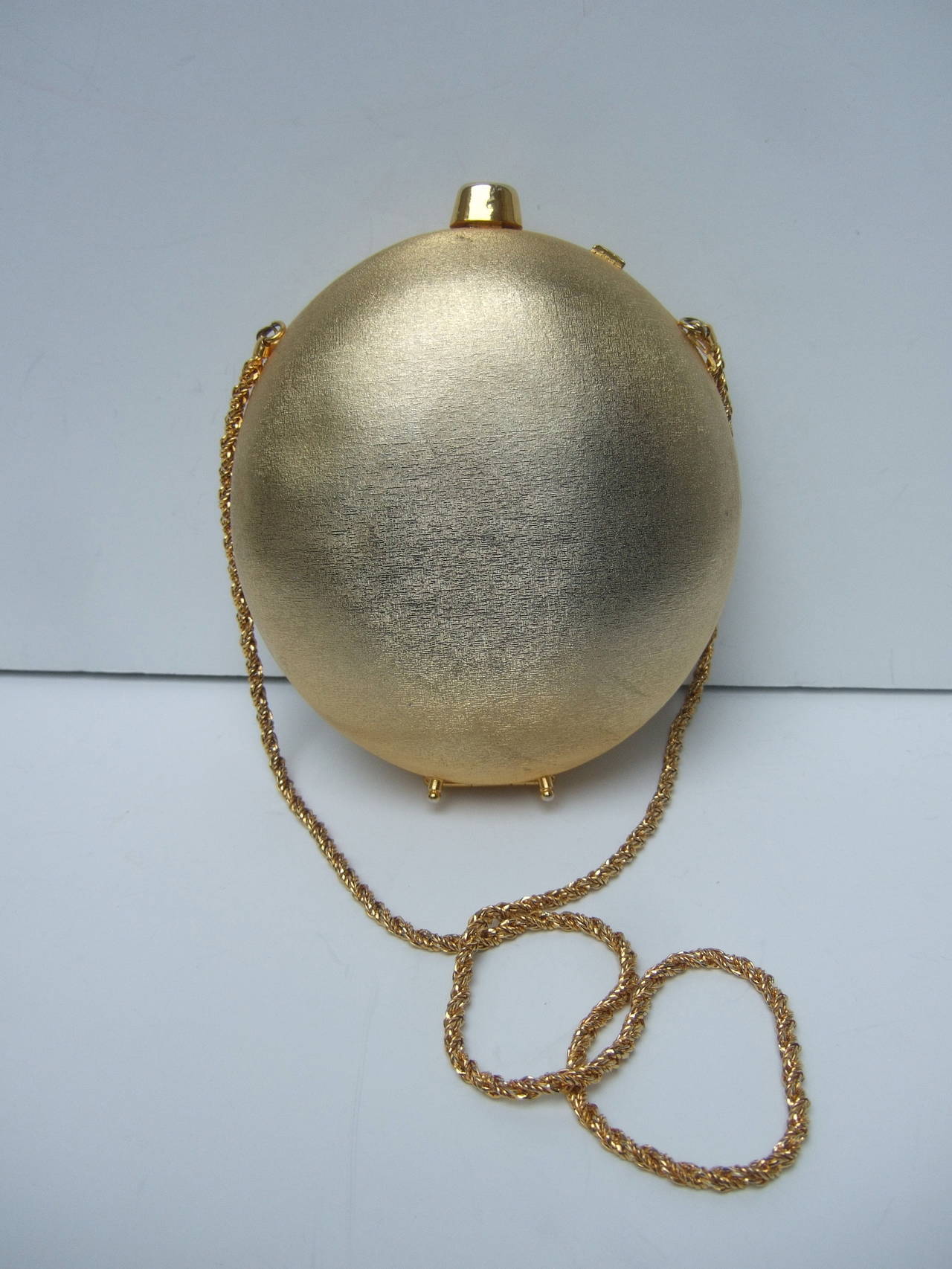 Opulent Gilt Metal Evening Bag Designed by Rosenfeld c 1970 3