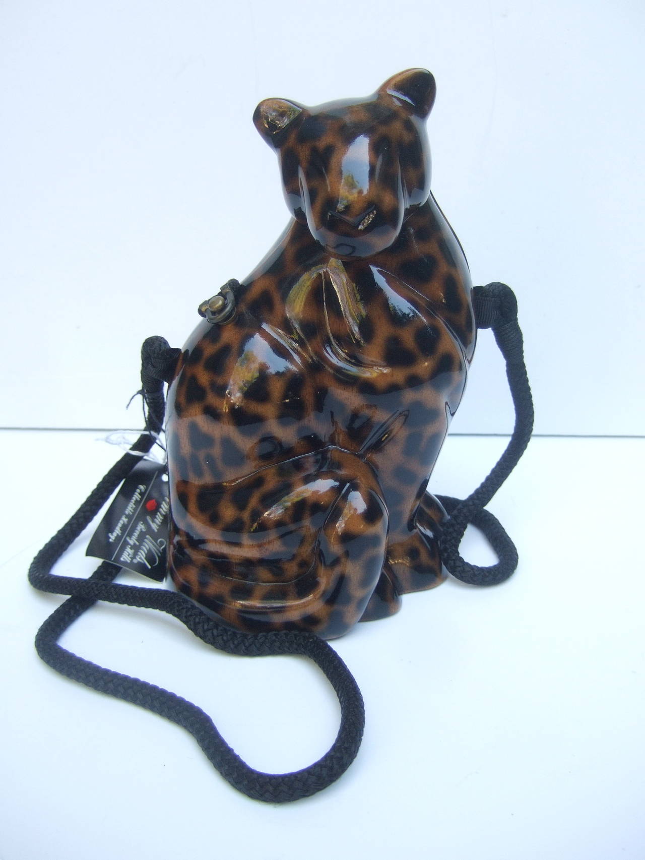 Sleek Wood Panther Artisan Handbag Designed by Timmy Woods Beverly Hills 4