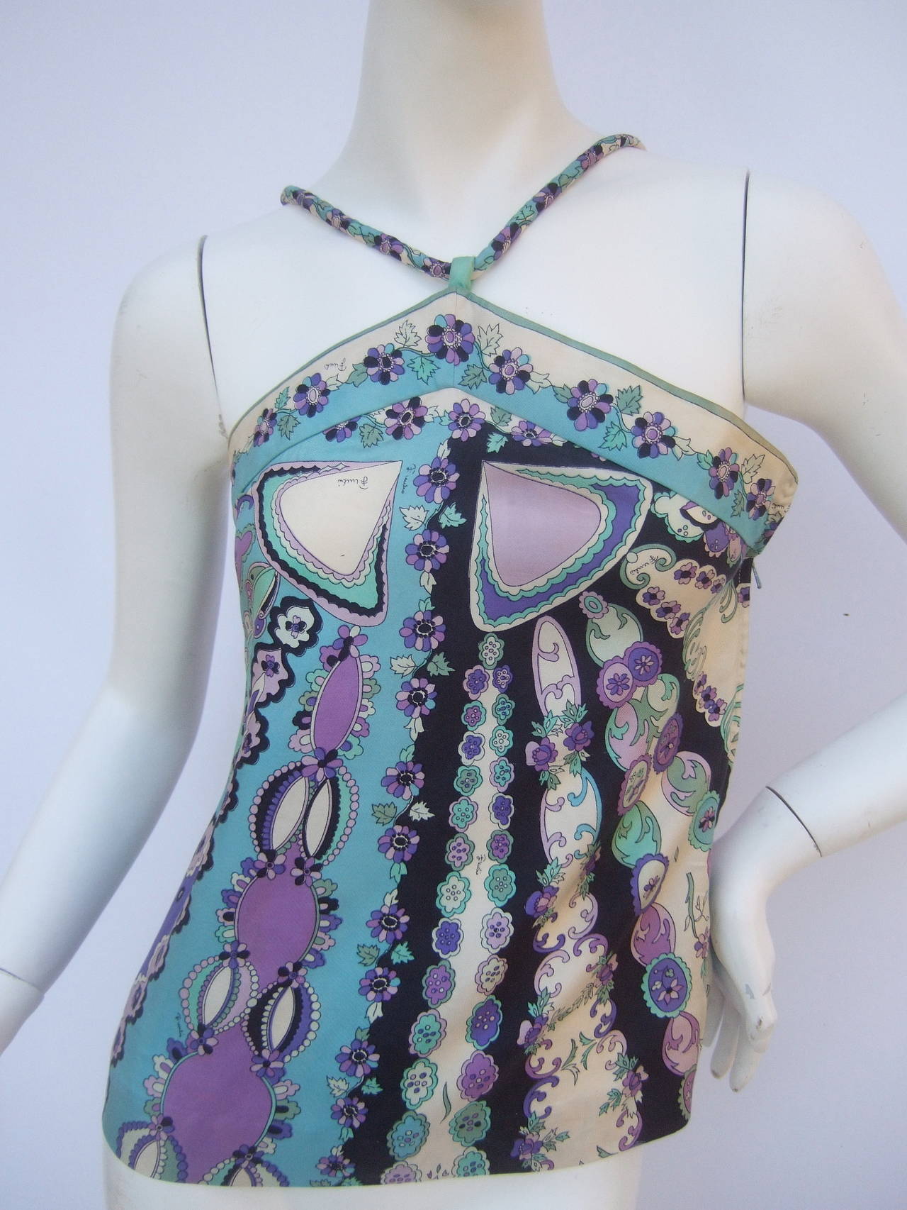 Emilio Pucci Pastel Silk Camisole Top for Saks Fifth Avenue c 1970 4