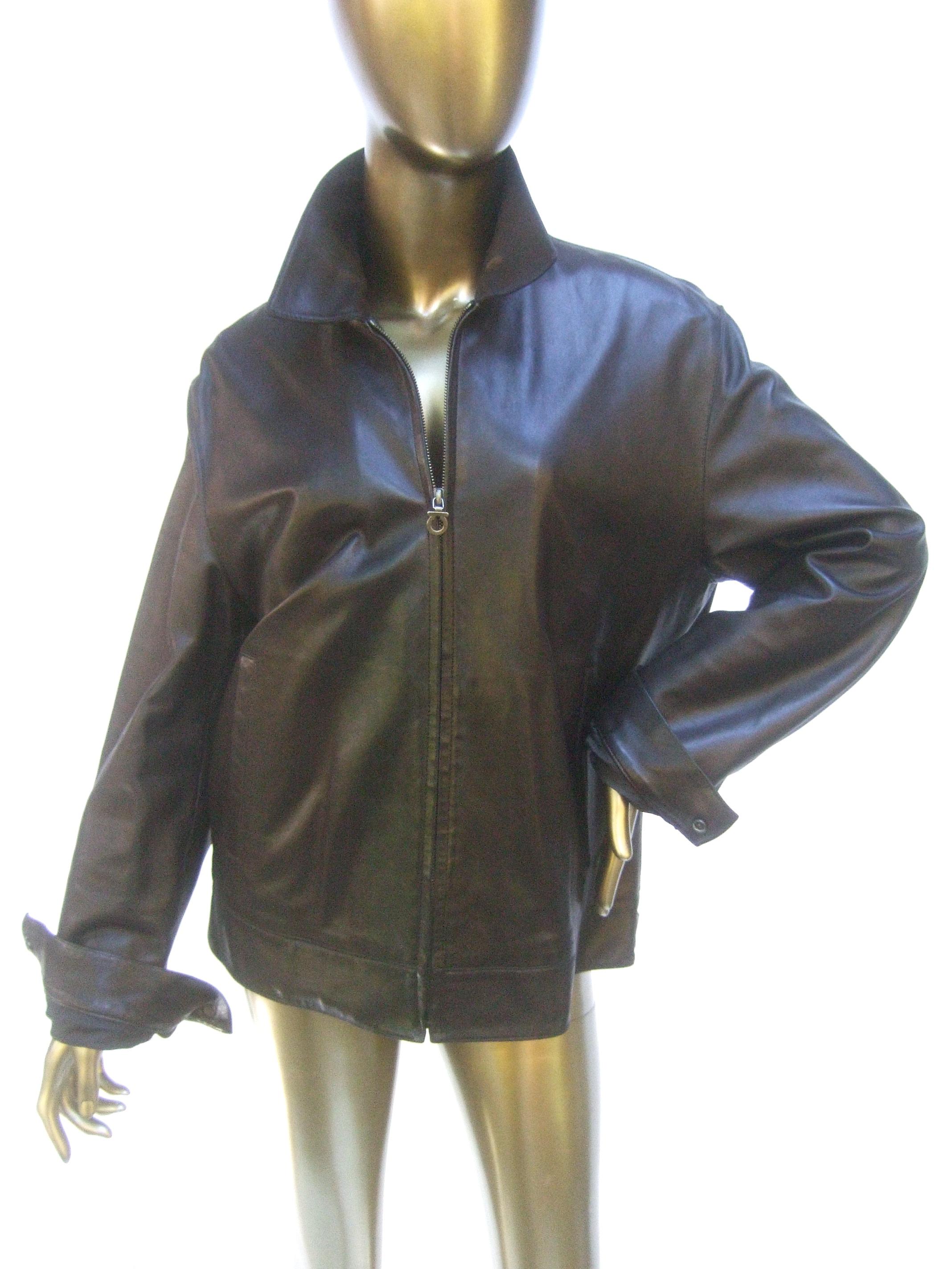 ferragamo leather jacket