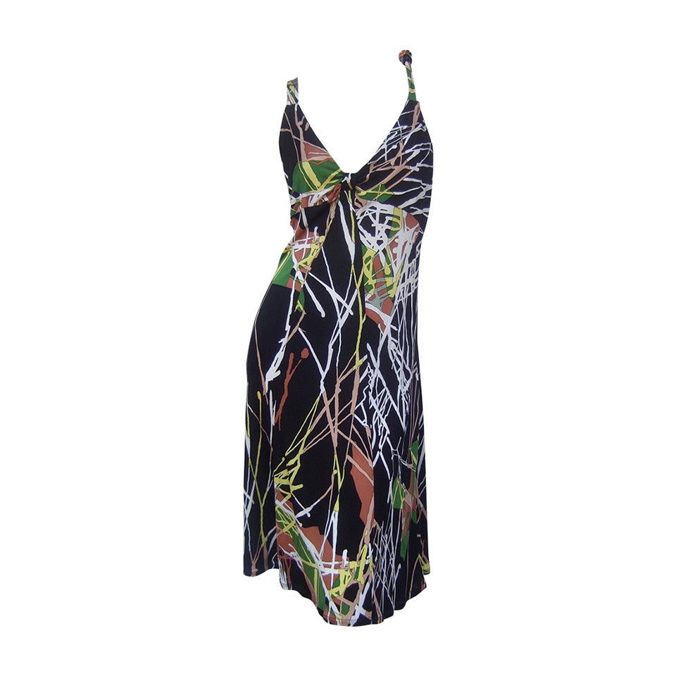 Missoni Abstract Graphic Print Viscose Slip Dress US Size 12