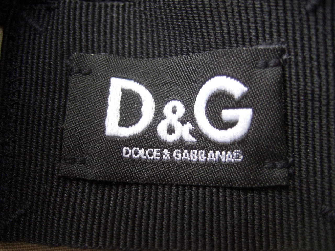 Dolce & Gabbana Khaki Tan & Black Trim Sleeveless Dress Size 44 3