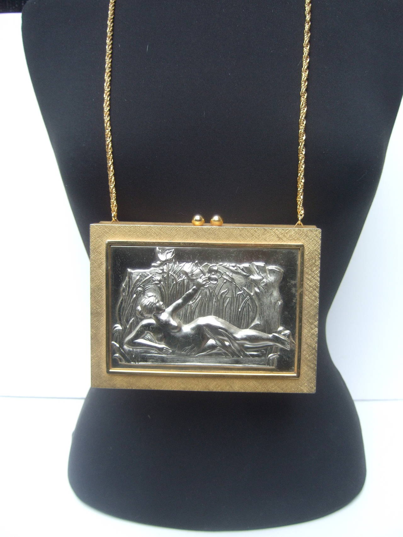 Exquisite Italian Gilt Metal Evening Bag Designed by Harry Rosenfeld 1