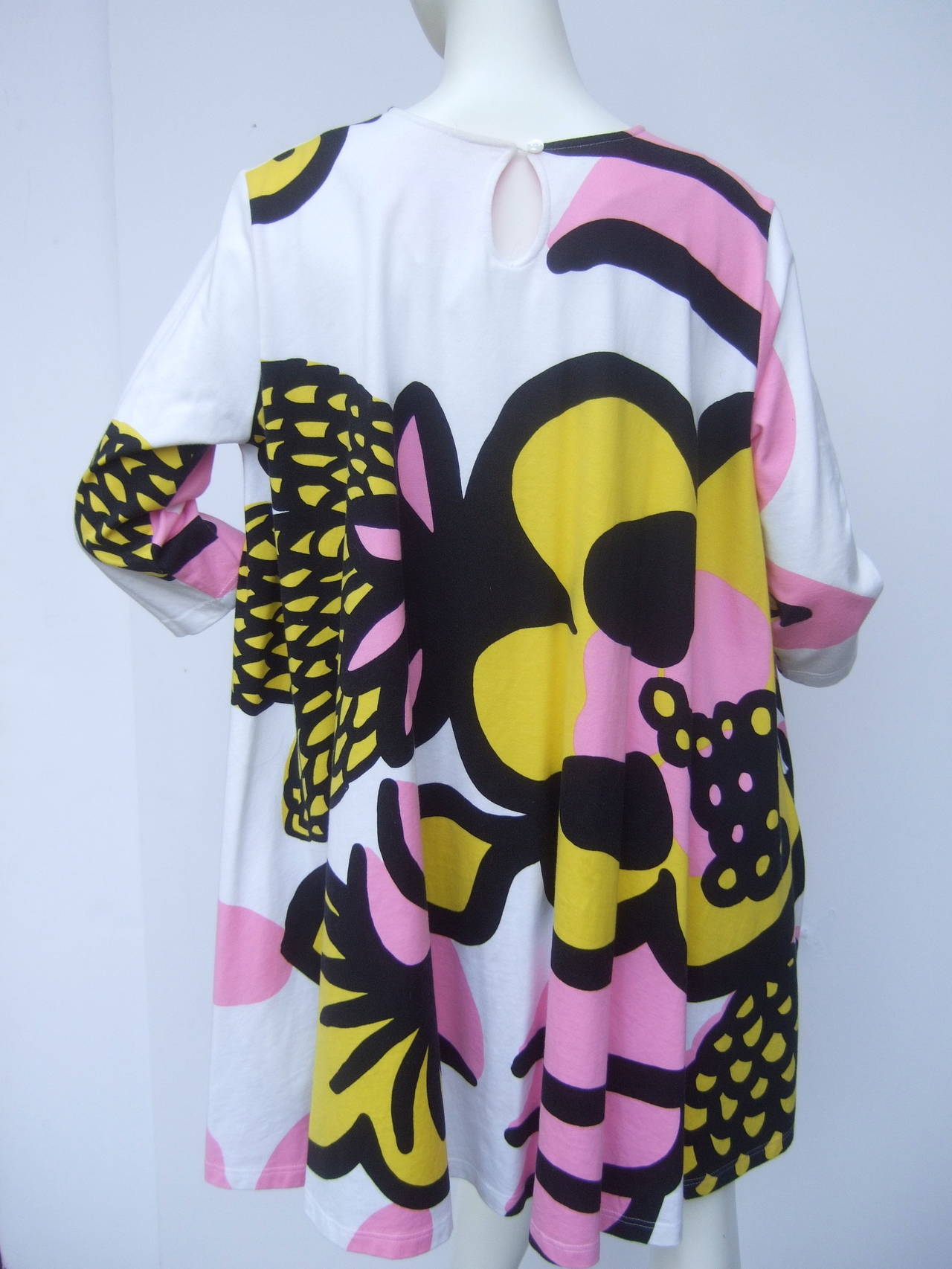 Marimekko Bold Abstract Flower Print Cotton Dress 4