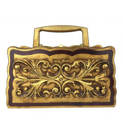 Retro 1960's Florentine-style wooden box bag.