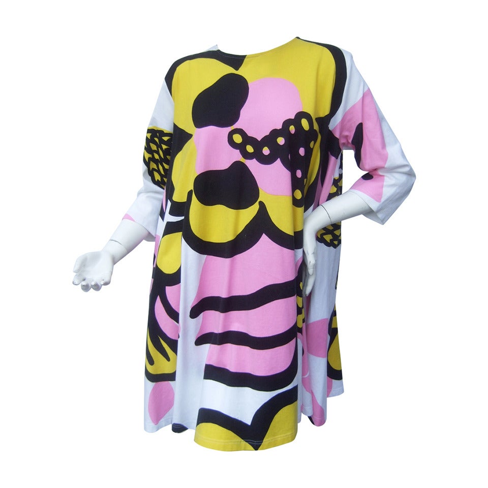 Marimekko Bold Abstract Flower Print Cotton Dress
