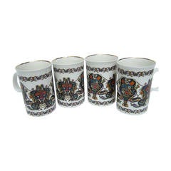 Vintage Gucci Set of Four Porcelain Cups Made in England