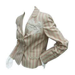 Moschino Cotton Awning Striped Jacket US Size 8 6