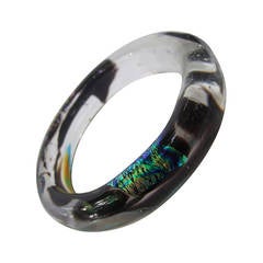Artisan Hand Blown Glass Bangle Bracelet c 1990 3
