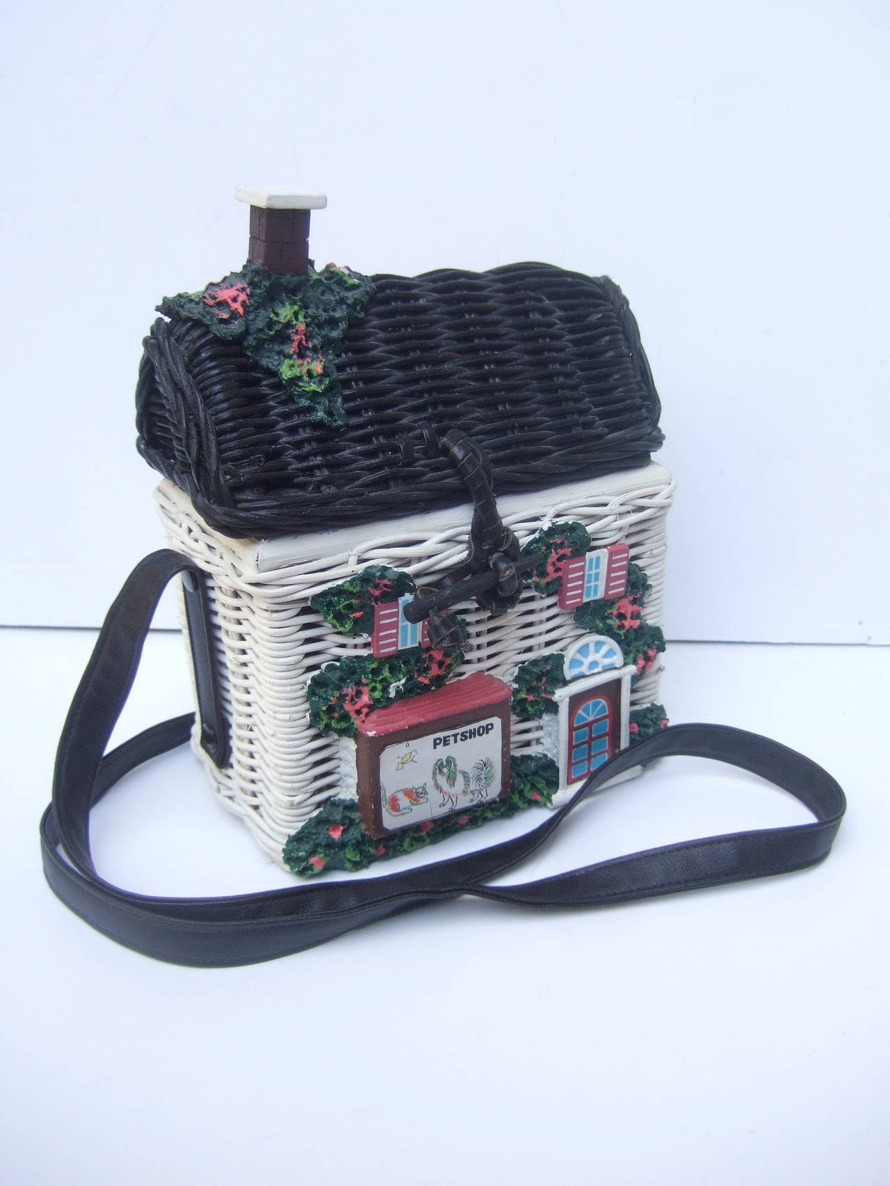 Timmy Woods Beverly Hills Whimsical Wicker House Handbag At 1stdibs Timmy Woods Beverly Hills Whimsical Wicker House Handbag In Excellent Condition For Santa Barbara