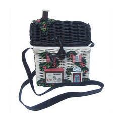 Timmy Woods Beverly Hills Whimsical Wicker House Handbag