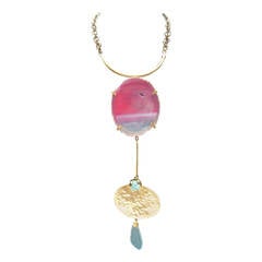 Philippe Ferrandis Paris Magnificent Agate Pendant Necklace 9