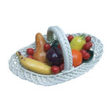 Multicolor CAPODIMONTE X109 Authentic Italian Round Mini-Mix Fruit Display Basket 