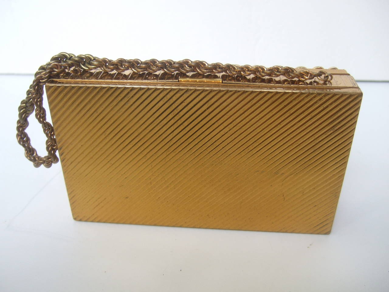 Opulent Crystal Gilt Metal Evening Bag Case c 1960 4