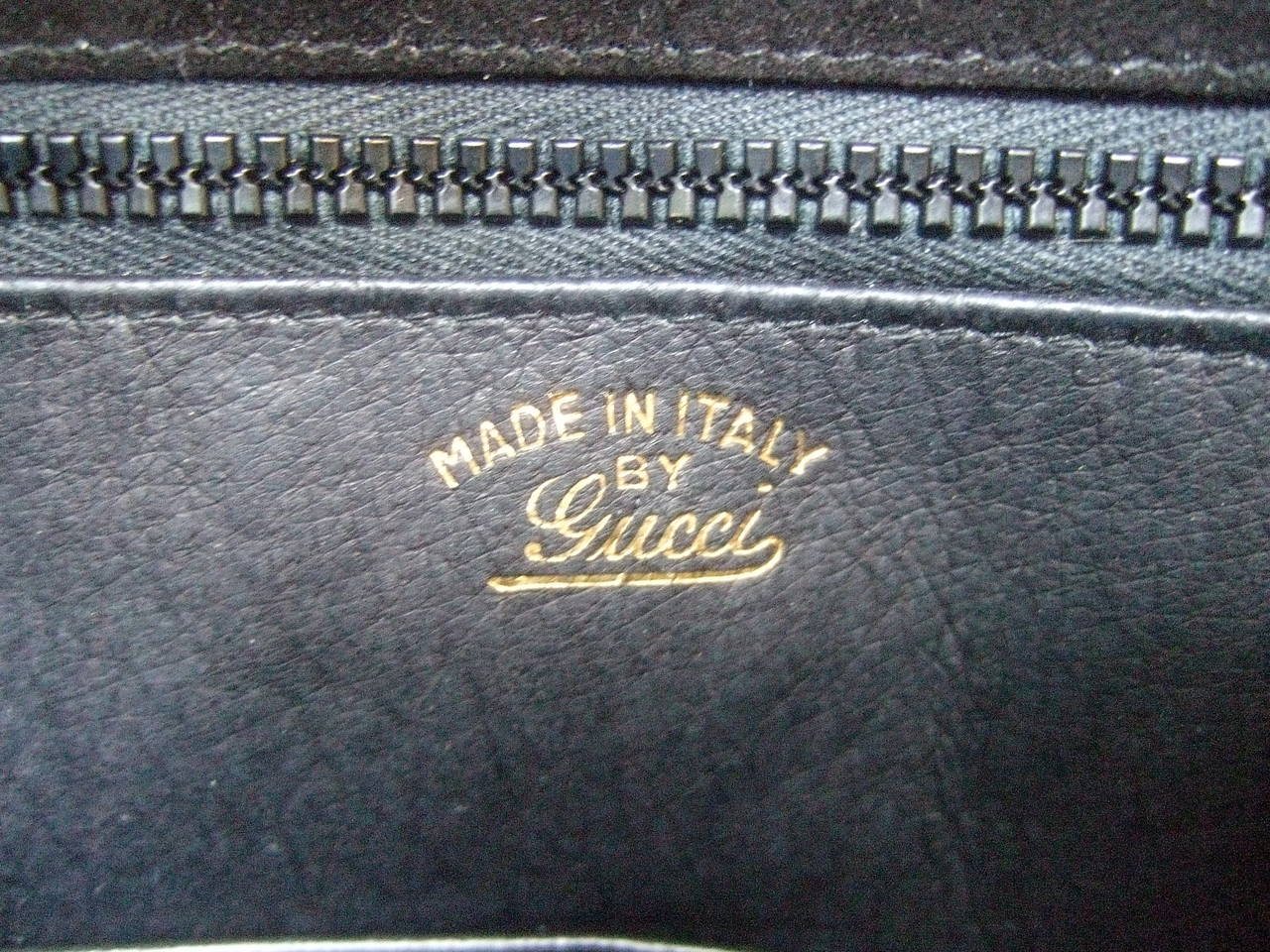 Gucci Italy Rare Black Suede Tiger Clasp Shoulder Bag c 1970 3