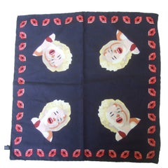 Marilyn Monroe Inspired Silk Pocket Scarf Made in Italy c 1990s