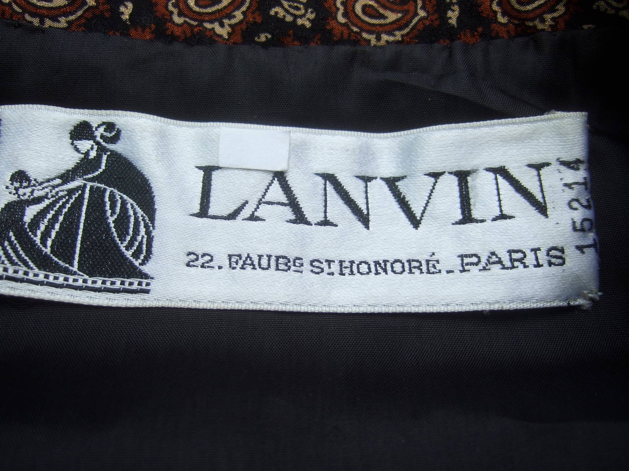 Lanvin Couture Paris Wool Jacket & Paisley Blouse Ensemble c 1980s 3