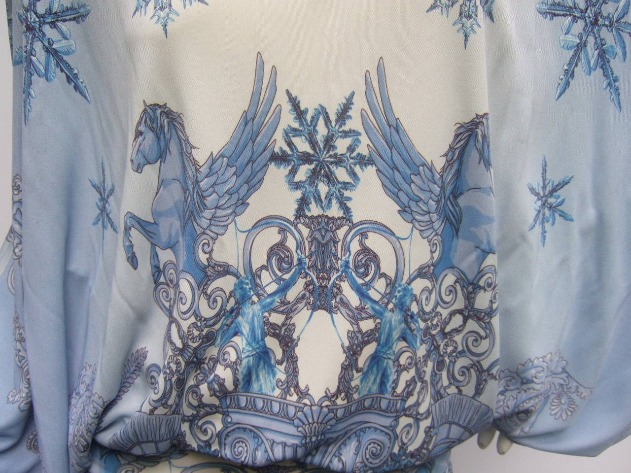 Versace Collection Spectacular Pegasus Design Jersey Knit Dress In Excellent Condition In University City, MO