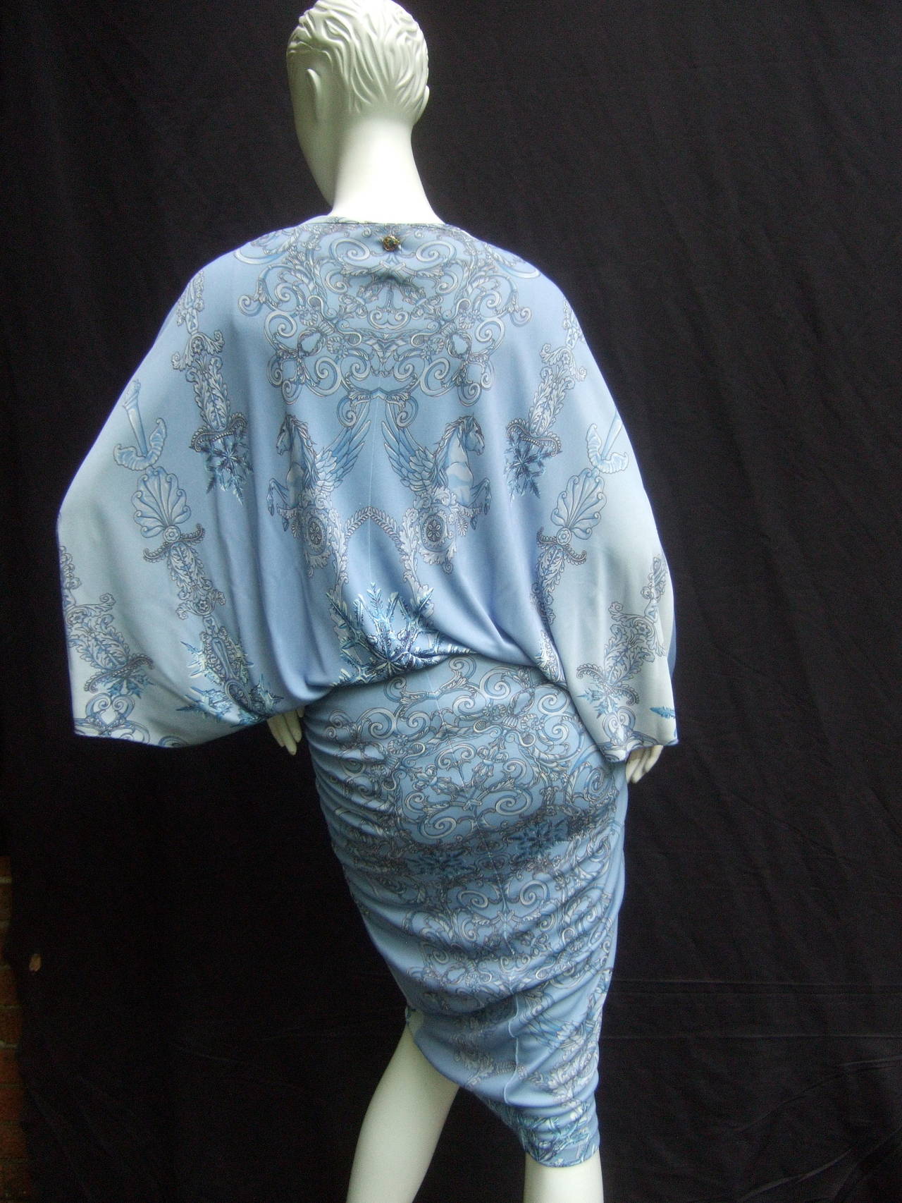 Versace Collection Spectacular Pegasus Design Jersey Knit Dress 2