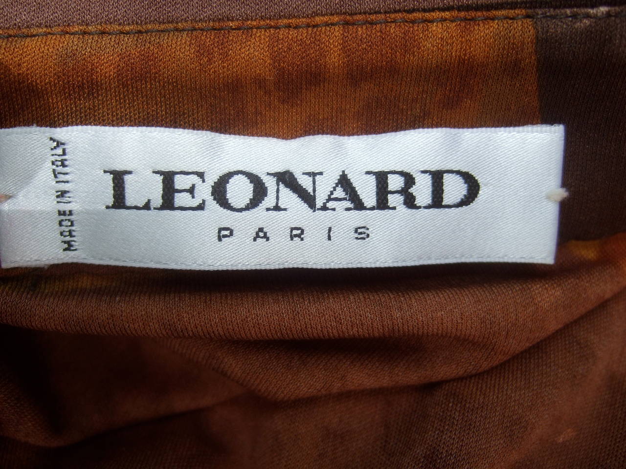Leonard Paris Silk Jersey Print Dress Made in Italy c 1990s 3