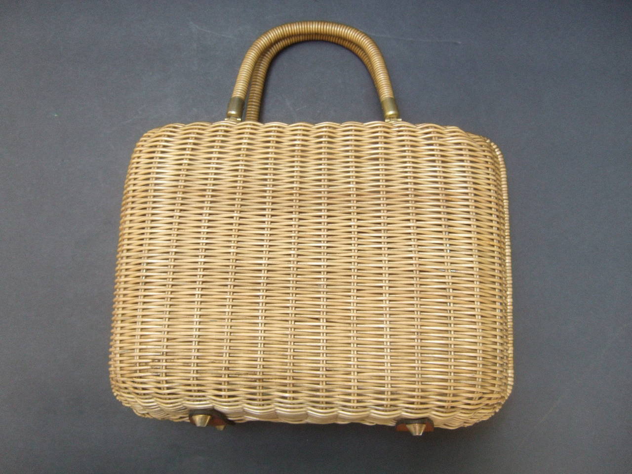 Unique Wicker Horse Head Retro Handbag c 1960 1