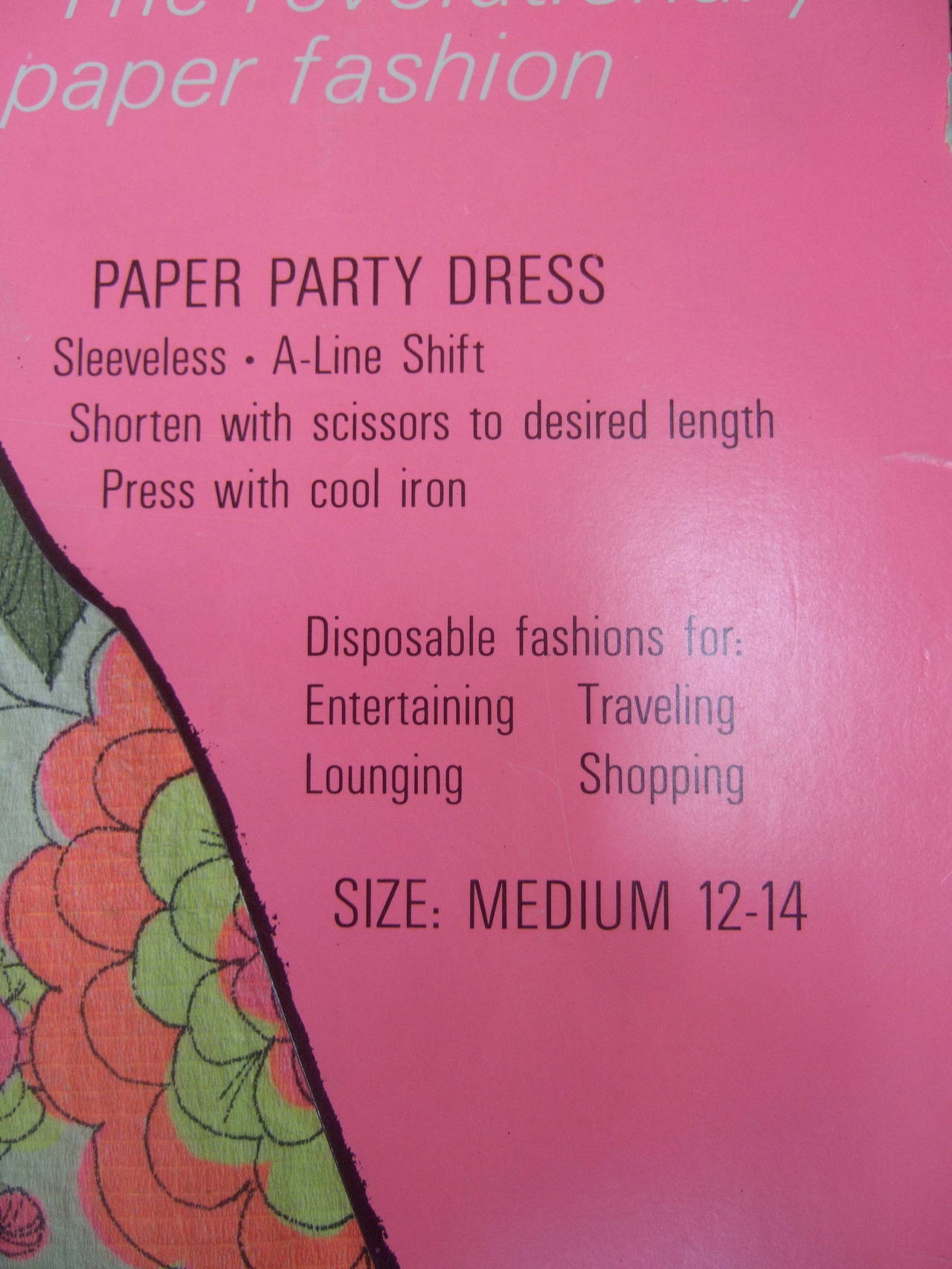 Mod Retro Flower Print Paper Shift Dress c 1960s For Sale 2