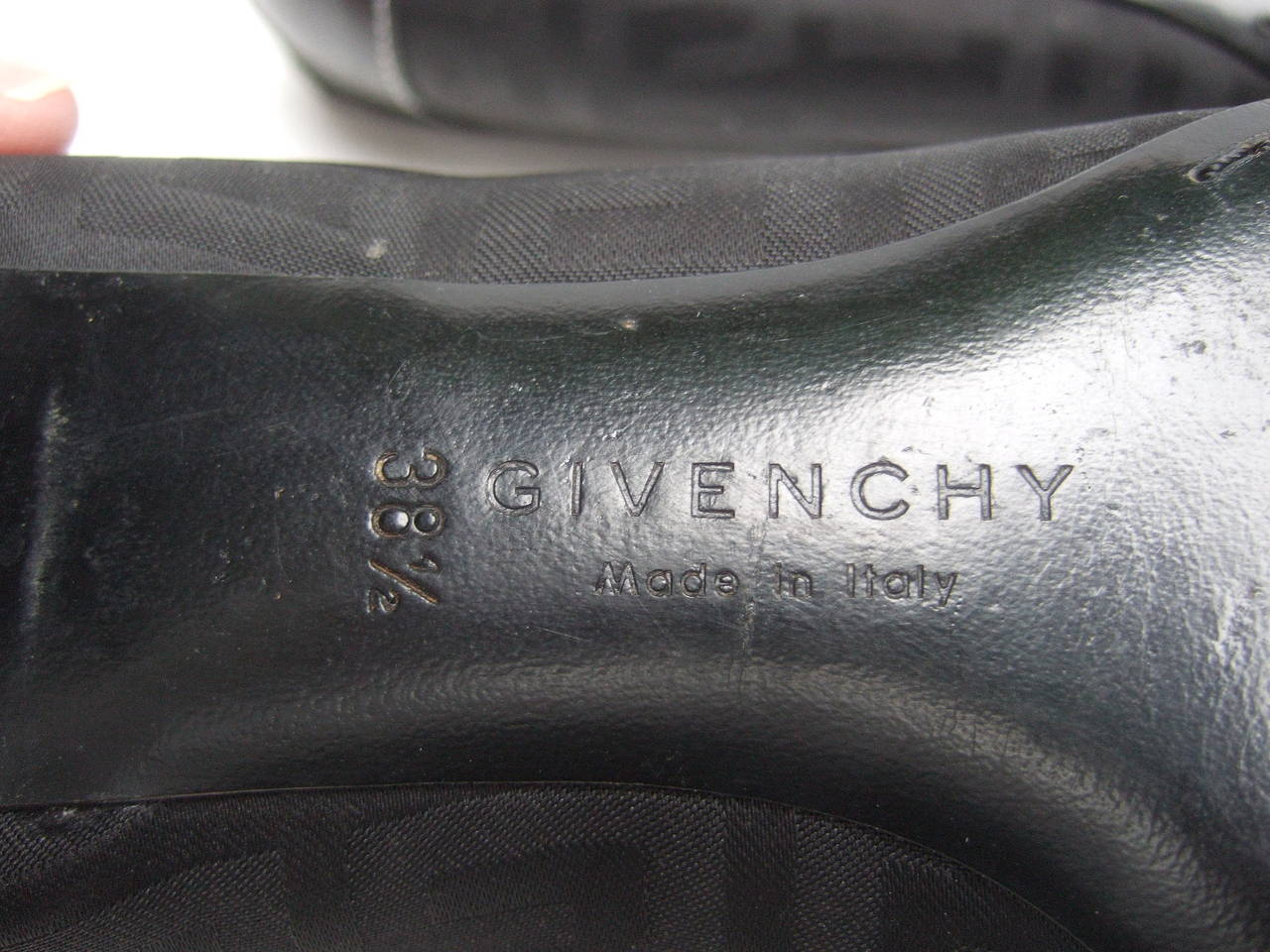 Women's Givenchy Black Canvas Skimmer Flats Made in Italy Size 38.5