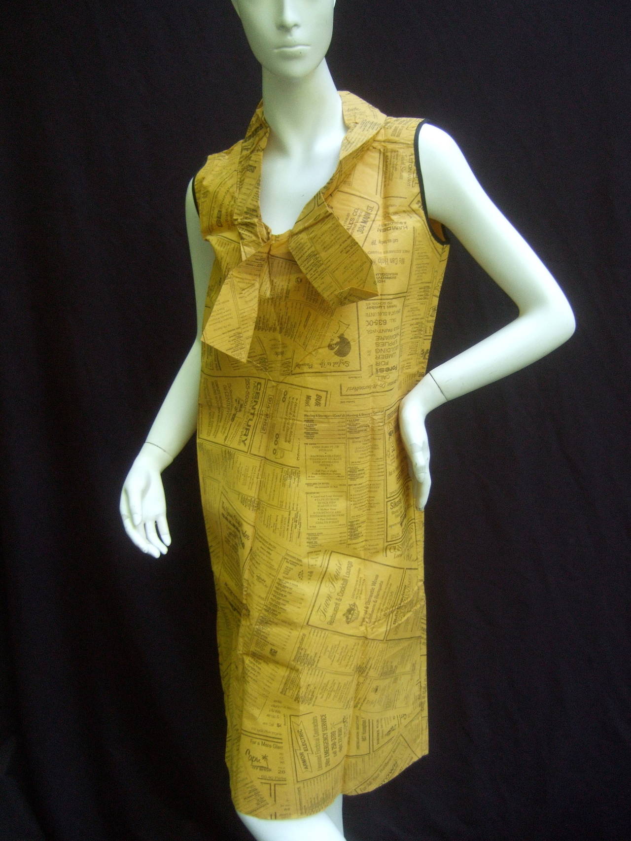 1960s Mod Avant Garde News Paper Sheath Dress 1