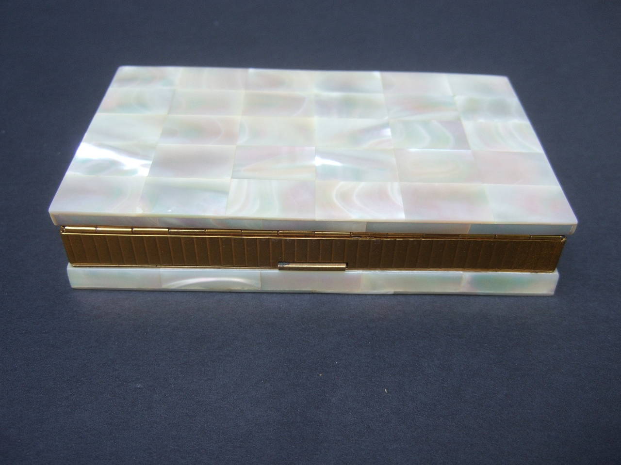 Women's Opulent Mother of Pearl Compact Cigarette Case Clutch
